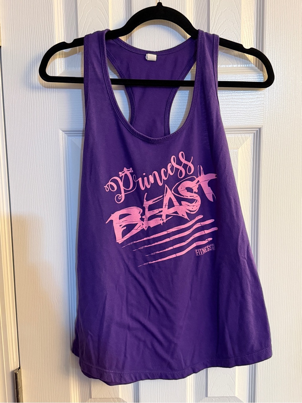 B2G1 FREE Fitness Tee Co Women’s L Purple Princess Beast Graphic Racerback Tank